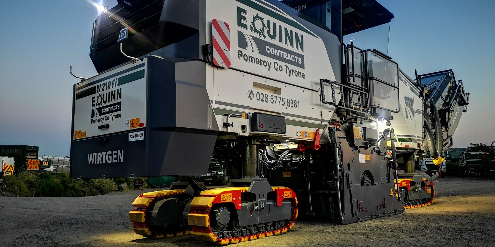Wirtgen 210fi E Quinn Contracts Road Planer Hire, Road Sweeper Hire, Road Milling Machines, Road Brush Hire, Recycled Tarmac, Road Planing Machines Northern Ireland, Recycled Asphalt, Road Contractors, Planers, Pomeroy, Tyrone, Northern Ireland